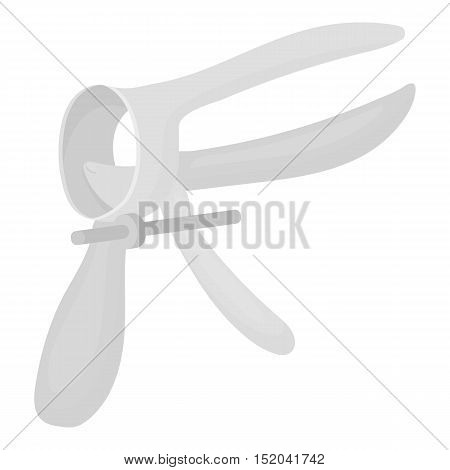 Speculum icon in monochrome style isolated on white background. Pregnancy symbol vector illustration.