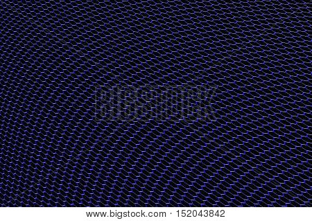 red curve metallic mesh on black background. monochrome color. for web or printing background design. 3d illustration.