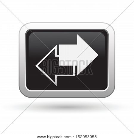 Arrows icon on the button. Vector illustration