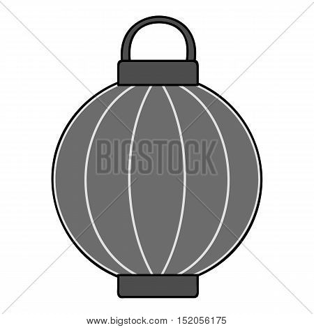 Korean lantern icon in monochrome style isolated on white background. South Korea symbol vector illustration.