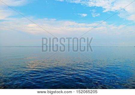 The sky is blue, the sea naturally.