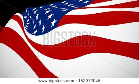 Vector illustration of United Sates of American flag. USA flag
