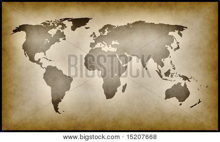 an old paper earth map