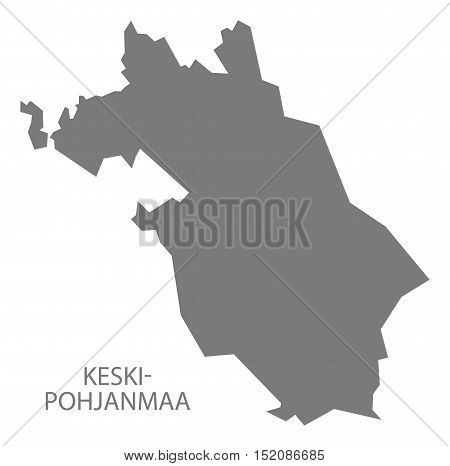 Keski-Pohjanmaa Finland Map grey illustration high res