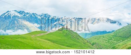 Kazbegi National Park is the perfect place to enjoy the nature of Greater Caucasus Range Georgia.