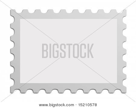 empty post stamp isolated on white