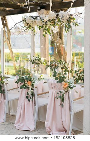 beautifully decorated table with flowers for wedding party