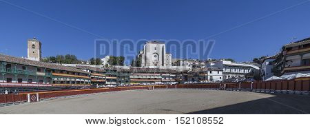 Chinchon SPAIN - October 15 2016: Main square of Chinchon converted into bullring during the celebration that takes place every year during more than a century Chinchon Spain