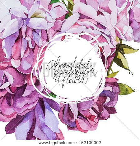 Watercolor abstrackt flower background whith place for your text