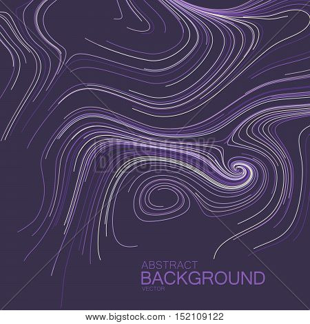 Abstract artistic curl background with swirled stripes. Vector vintage illustration of swirled and curled stripes background. Marble or acrylic texture imitation. Cool and Swirly background