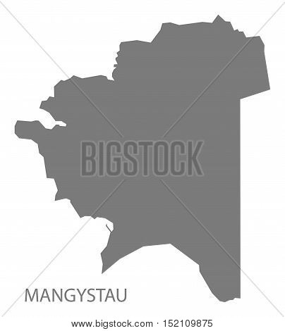 Mangystau Kazakhstan Map grey illustration high res