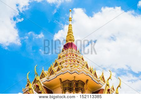 Pagoda roof of thai temple thai temple roof high up to the sky