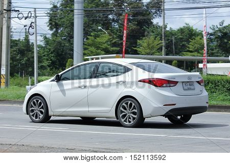 CHIANGMAI THAILAND - OCTOBER 6 2016: Private car Hyundai Elantra. Photo at road no 121 about 8 km from downtown Chiangmai thailand.