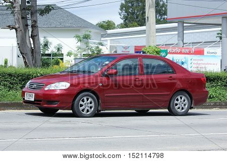 CHIANGMAI THAILAND - OCTOBER 6 2016: Private car Toyota Corolla Altis. Photo at road no 121 about 8 km from downtown Chiangmai thailand.