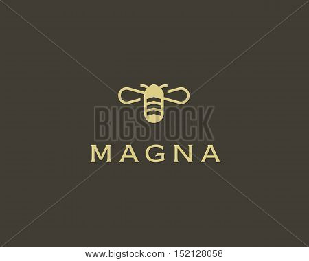 Bee honey creative vector icon symbol. Hard work logotype. Hive logo design.