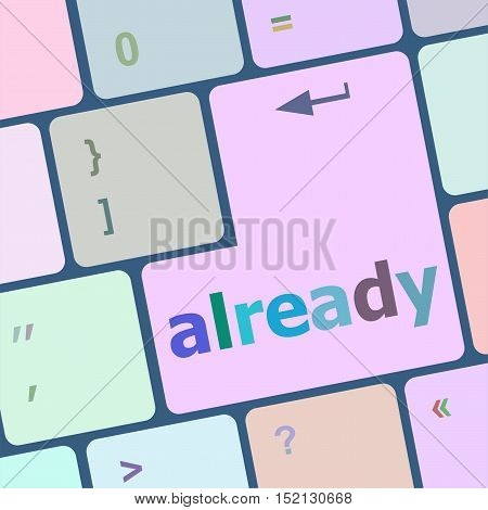 Already Word On Computer Keyboard Key, Online Education
