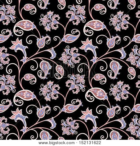 Floral Pattern. Flourish Oriental Ethnic Background. Arabic Orna