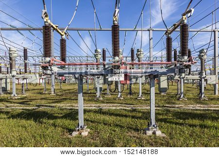 transformer for wind energy at a power plant station