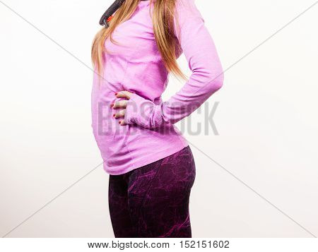 Part Body Woman With Underwear.