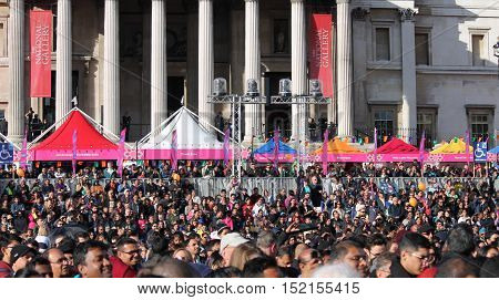 London, Uk. 16Th October, 2016. The Mayor Of London Festival Of Dewali Performers And Scenes At Traf