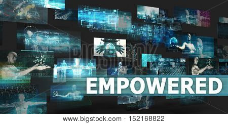 Empowered Presentation Background with Technology Abstract Art 3d Illustration Render