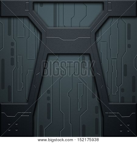 Scifi Wall. Metal Wall. Metal Background.