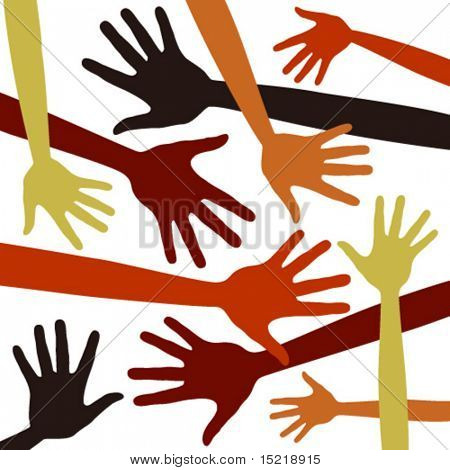 Random hands vector pattern.
