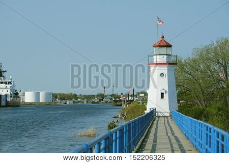 Cheboygan Crib Light, built in 1884, Lake Huron, Michigan, USA