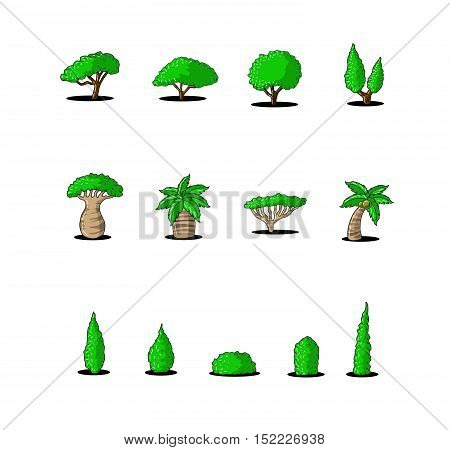 Great designed cartoon tree vectors for illustrations
