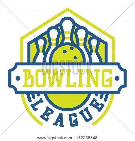 Vector bowling logo emblem and sport logo design element. Bowling logotype template and badge. Bowling badge sport item design for sport league teams
