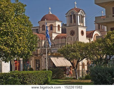 Agios Nikolaos Crete walk on the street of the Church