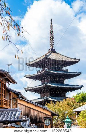 The famous Yasaka pagoda of Hokan-ji temple in higashiyama Kyoto Japan