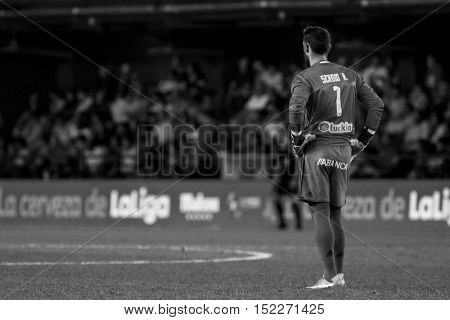 VILLARREAL, SPAIN - OCTOBER 16th: Sergio during La Liga soccer match between Villarreal CF and R.C. Celta de Vigo at El Madrigal Stadium on October 16, 2016 in Villarreal, Spain