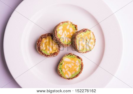 fig or anjeer burfi or anjir barfi, selective focus