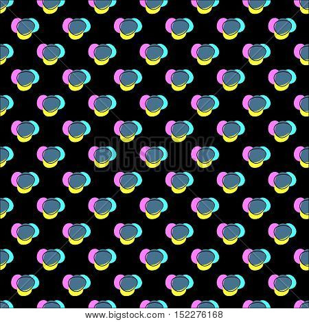 flash over deformed gray dots  in time  when color components produce gray color (night)