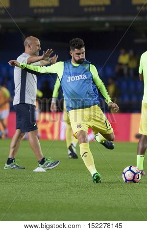 VILLARREAL, SPAIN - OCTOBER 16th: Alvaro during La Liga soccer match between Villarreal CF and R.C. Celta de Vigo at El Madrigal Stadium on October 16, 2016 in Villarreal, Spain