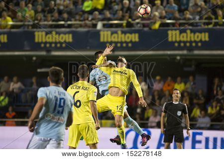 VILLARREAL, SPAIN - OCTOBER 16th: 12 Alvaro during La Liga soccer match between Villarreal CF and R.C. Celta de Vigo at El Madrigal Stadium on October 16, 2016 in Villarreal, Spain