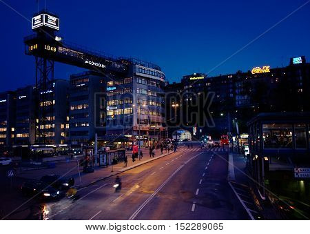 STOCKHOLM, SWEDEN - OCTOBER 5, 2011: Evening scene at 