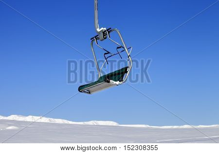 Chair-lift In Ski Resort At Sun Day