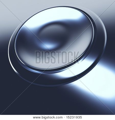 semplice pulsante blu metallico con il granello di luce