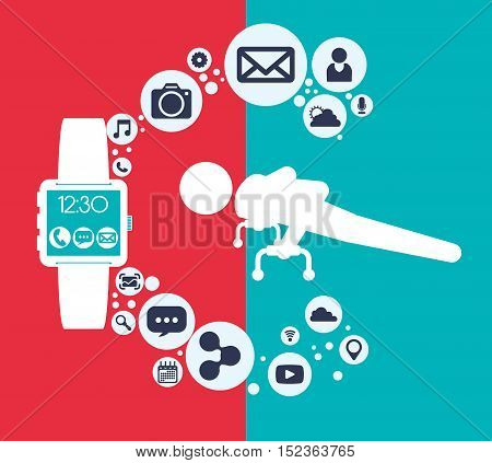fitness app technology icons vector illustration design