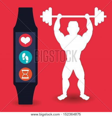 fitness app technology icons vector illustration design