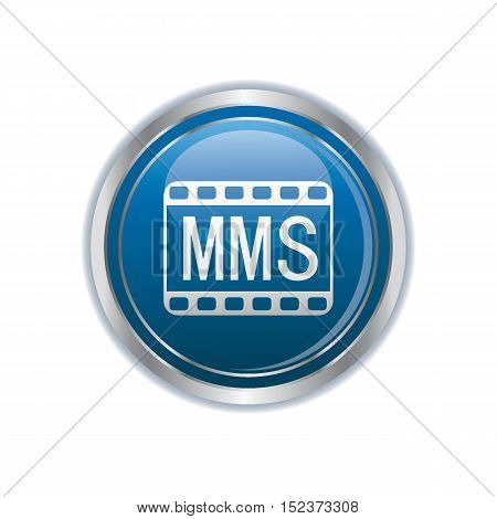 MMS icon on the button. Vector illustration