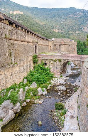 Wall of Villefranche de Conflent in France
