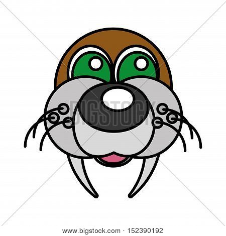 sea lion funny face isolated icon vector illustration design