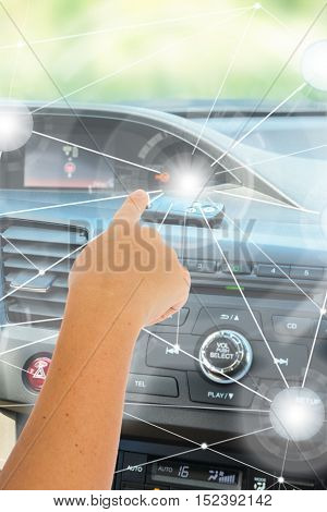 Self-driving car concept - hand programming modern car