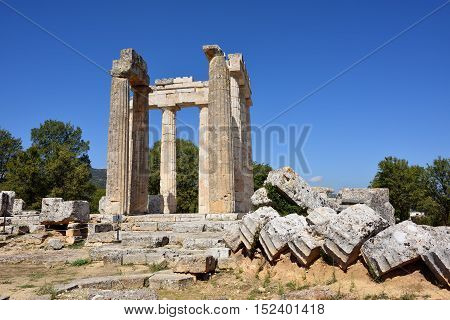 Temple Of Zeus In Nemea, Peloponnese, Greece