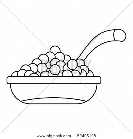 Bowl red caviar icon. Outline illustration of bowl of caviar vector icon for web