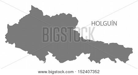 Holguin Cuba Map grey illustration high res