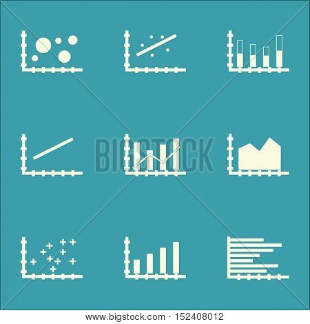 Set Of Graphs, Diagrams And Statistics Icons. Premium Quality Symbol Collection. Icons Can Be Used F